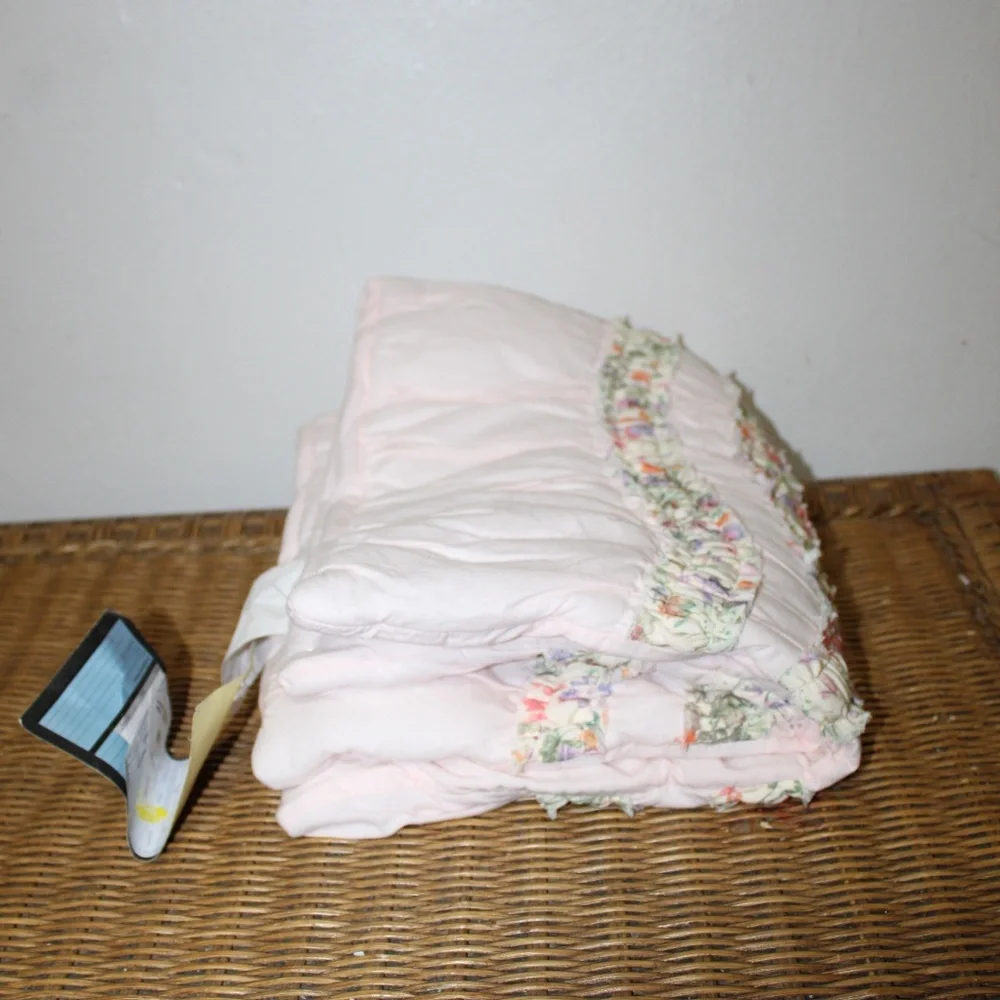 Williams Sonoma 100% Cotton Sheeting with raw edge wave pattern.  Hand Quilting